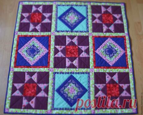 Купить Коврик детский - коврик, коврик для детской, коврик ручной работы, хлопок, розовый, голубой