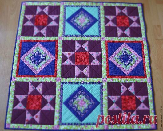 Купить Коврик детский - коврик, коврик для детской, коврик ручной работы, хлопок, розовый, голубой