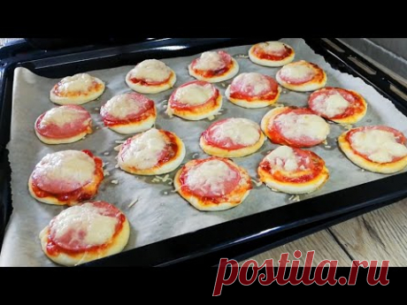 Любимое лакомство моих внуков - пицца на один укус! - YouTube
