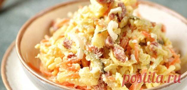 САЛАТ *ОХОТНИЧИЙ* С КОРЕЙСКОЙ МОРКОВЬЮ