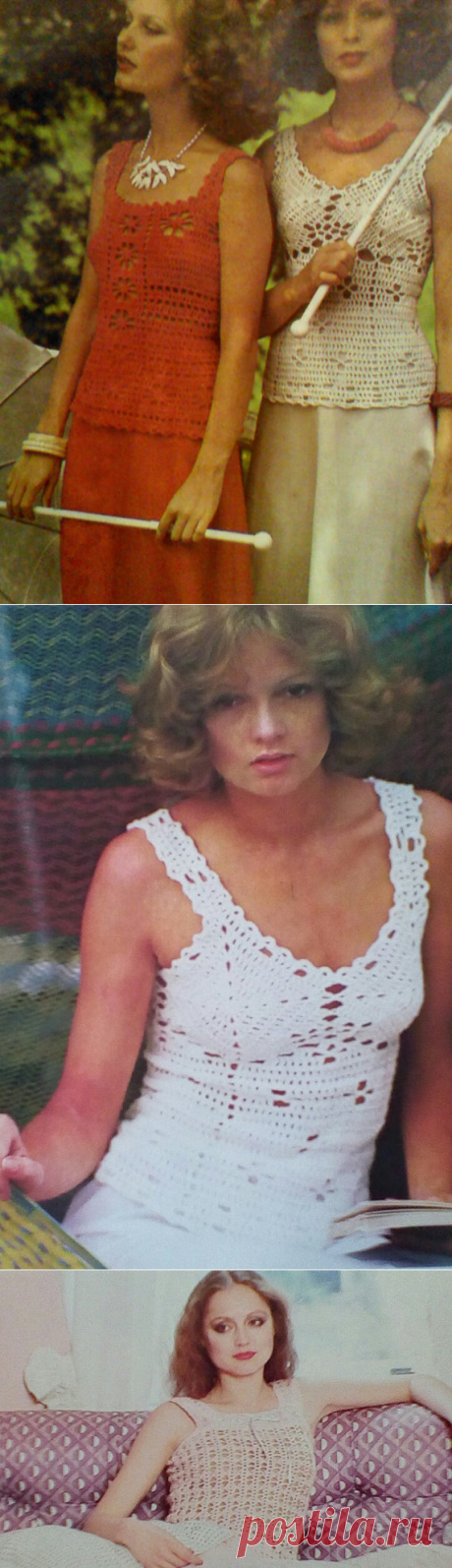 Four 4 Vintage Crocheted Lacy Top Patterns от MAMASPATTERNS