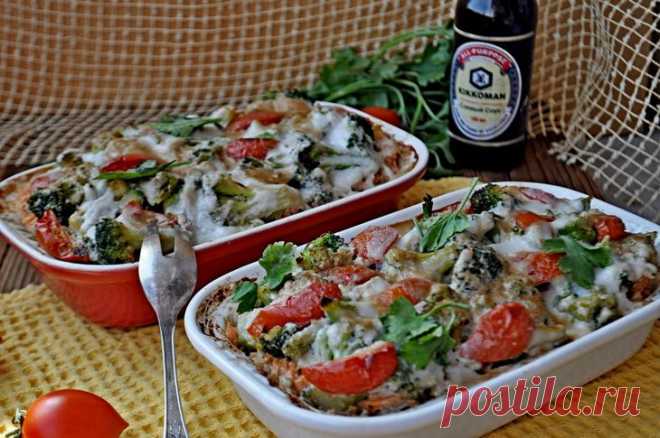 Запеканка с брокколи,рисом,лососем и соевым соусом. Рецепт c фото, мы подскажем, как приготовить!