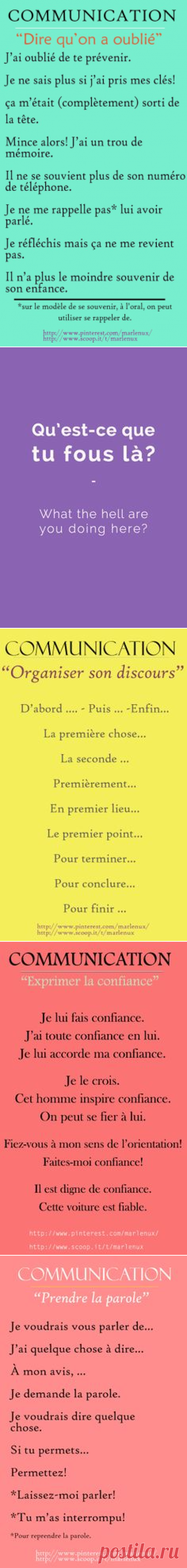 (1) French vocabulary: expressions: Dire qu'on a oublié : | Francese