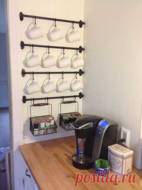 Coffee Nook using Ikea hooks &amp; baskets | Kitchen | Coffee Nook, Hooks and Nooks  ФОТО
