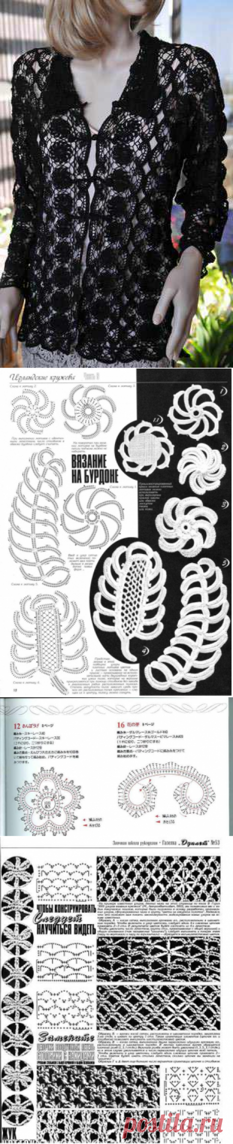 Летний жакет крючком. Вязание жакета крючком схемы. |