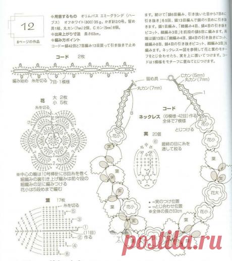 вязаное украшение на шею