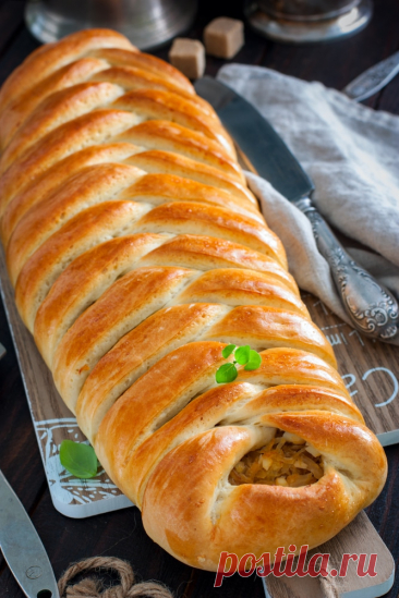 Кулебяка с капустой - рецепт приготовления