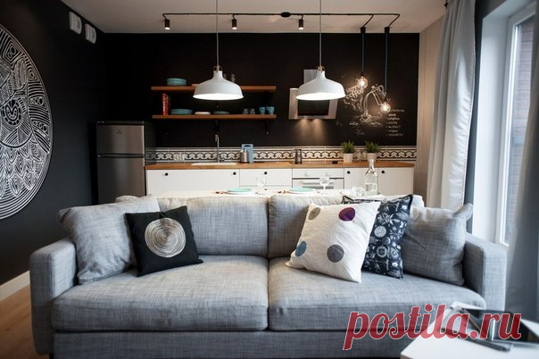 Интерьер квартиры за 10 000 $ Перед архитекторами Raca Architekci была поставлена задача по созданию современного пространства с интерьером в стиле лофт. Квартира площадью 41 кв. метр расположена в Гданьске, Польша. Бюджет проекта составил всего 10 000 $, поэтому архитекторам пришлось искать функциональные решения, чтобы подчеркнуть достоинства пространства. Интерьер выдержан в холодной гамме с оттенками от светло-серого до чёрного с синими акцентами. В интерьере доминирует кирпичная стена,…