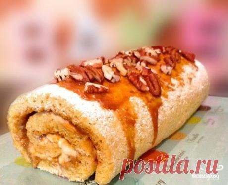 Бисквитный рулет с масляным кремом - пошаговый рецепт с фото на Повар.ру