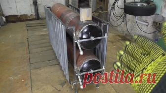Мощная печь из четырех газовых баллонов для гаража С приходом холодов остро встает вопрос отопления рабочего помещения. В гараже самой актуальной системой отопления можно считать печи буржуйки, они бывают самой разнообразной конструкции. Их делают из бочек, труб, газовых баллонов и вообще всего, что есть под рукой. Теплоемкость такой печи