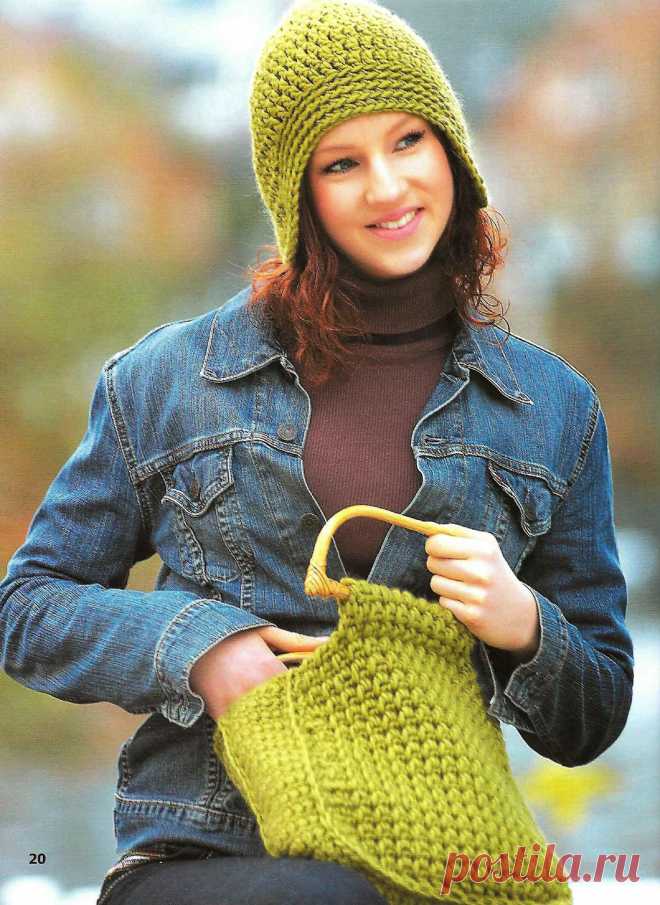 Шапочка с ушками крючком