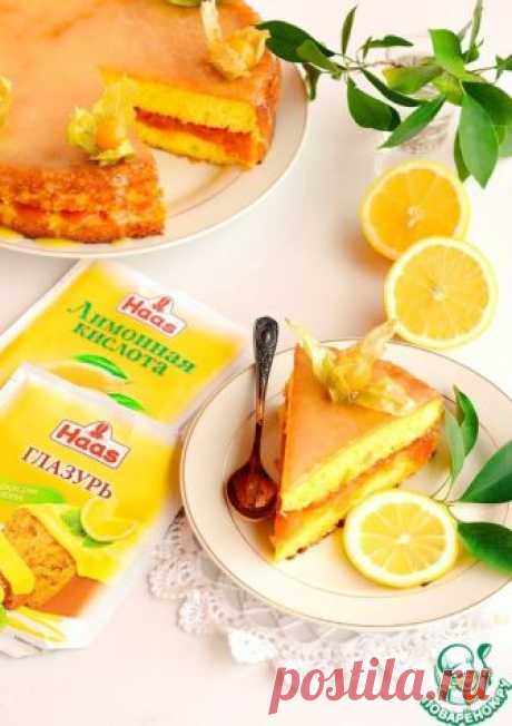 Лимонный пирог с медовой курагой - кулинарный рецепт