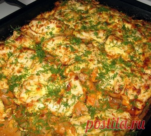 Куриная грудка в капустной шубе