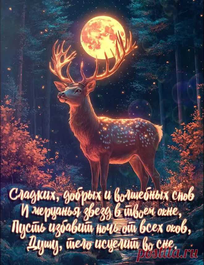 Картинка спокойной ночи с пожеланием сладких снов