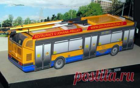 Skoda TR24 Trolleybus paper model - Paperdiorama - Donwload Free Paper Model