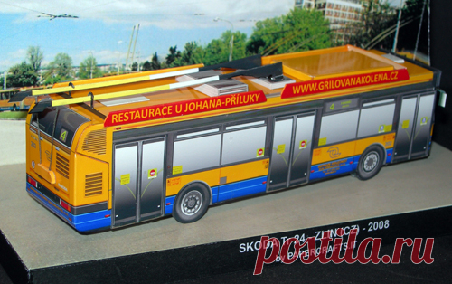 Skoda TR24 Trolleybus paper model - Paperdiorama - Donwload Free Paper Model