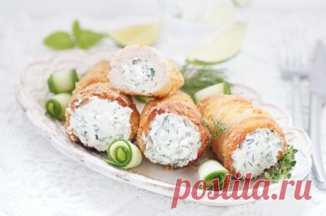 Куриные трубочки с начинкой.