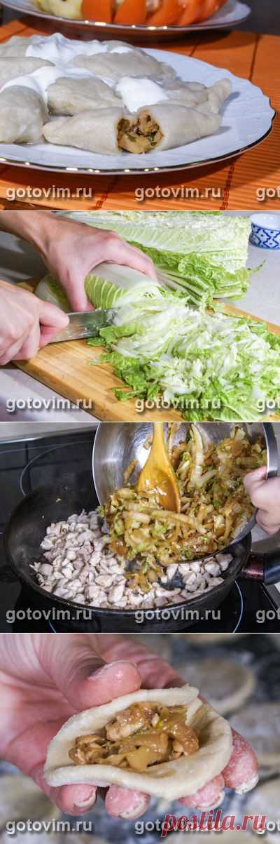 Вареники с курицей и капустой (заварное тесто). Фото-рецепт / Готовим.РУ
