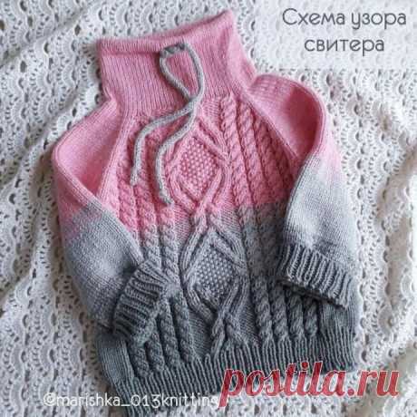 Схема узора для свитера спицами