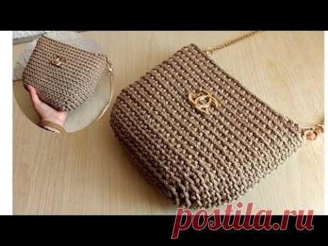 Простая вязаная сумка с брендом Chanel