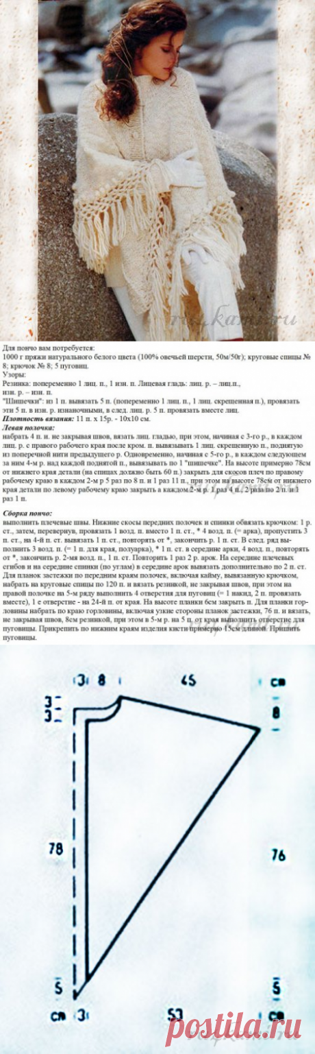 Пончо спицами » Сайт &quot;Ручками&quot; - делаем вещи своими руками