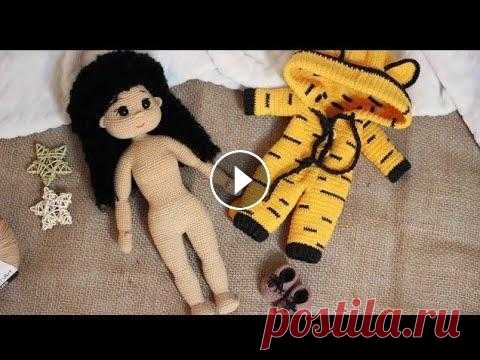 Кукла Аришка || Цельновязаная кукла крючком || Вяжем голову || Часть 4 || Материалы для создания куколки Пряжа Ярнарт джинс 07 - (основа куколки) два мотка 35 - (комбинезон) два мотка 71 - (ботиночки) 1/4 мотка 28 - (обвязка...