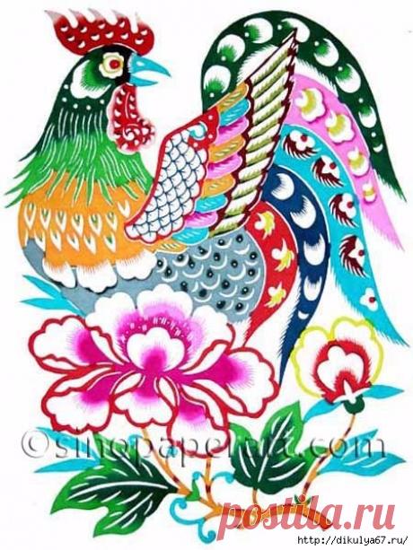 Новогодние петушки. Аппликация, роспись