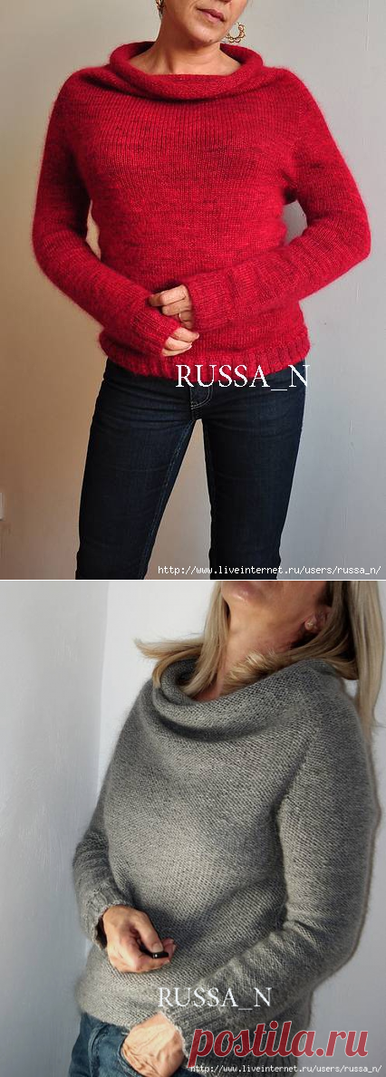 Пуловер спицами