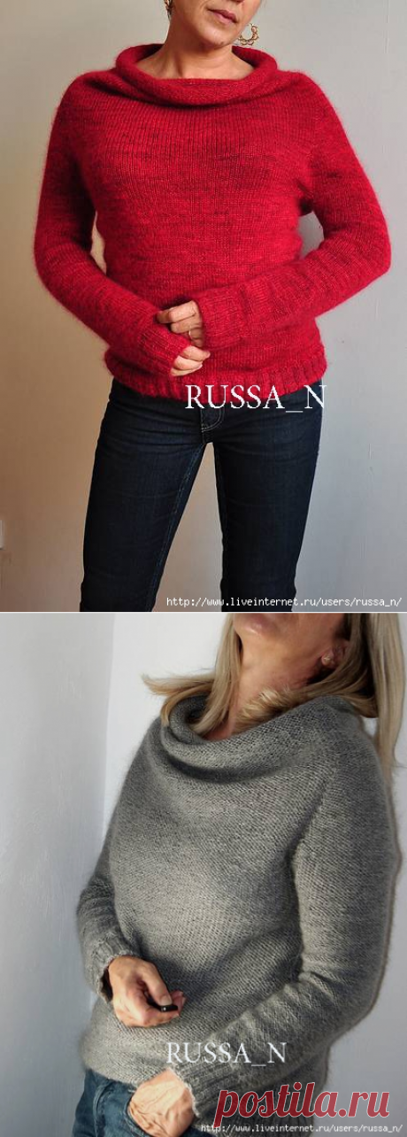 Пуловер спицами
