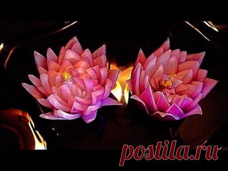 Цветы из красного лука! Flowers of red onion!