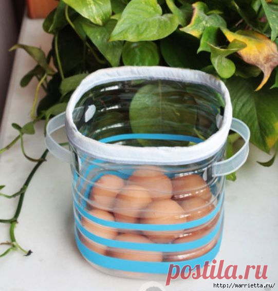 Корзинка из пластиковой бутылки | Самоделкино