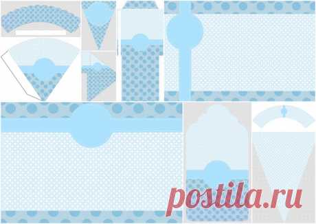 Light Blue and Polka Dots: First Communion Free Party Printables and Invitations. | Oh My First Communion!