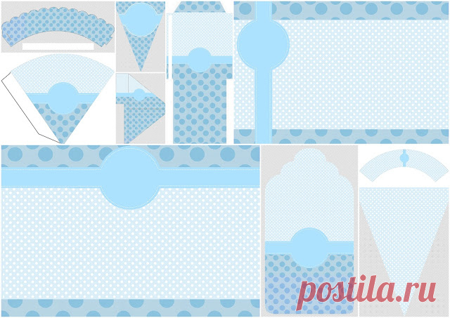 Light Blue and Polka Dots: First Communion Free Party Printables and Invitations. | Oh My First Communion!