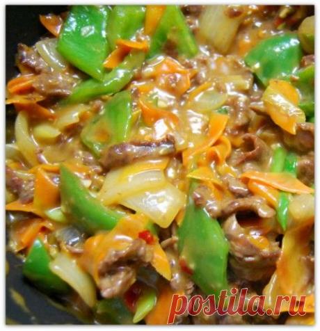 По мотивам китайской кухни. Свинина с овощами.