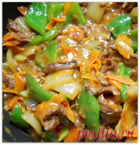 По мотивам китайской кухни. Свинина с овощами.