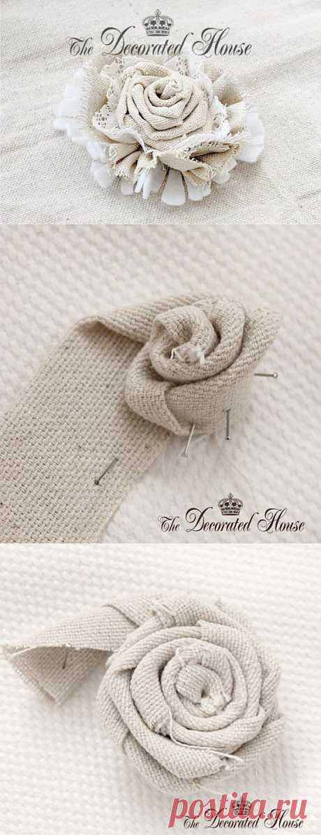 Как сделать цветок из ткани ~ Розетка Шаг 1