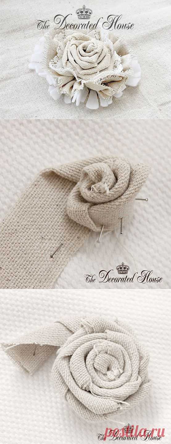 Как сделать цветок из ткани ~ Розетка Шаг 1