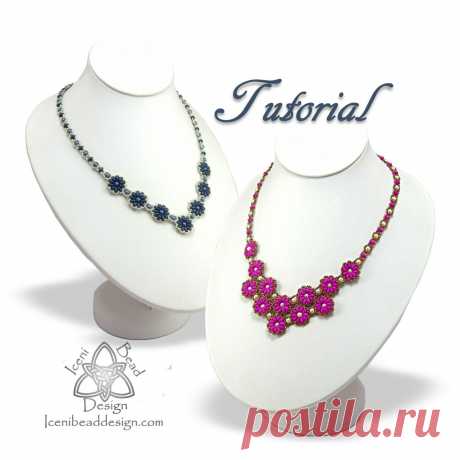 Pdf Tutorial Calendula Flower Necklace with от IceniBeadDesign