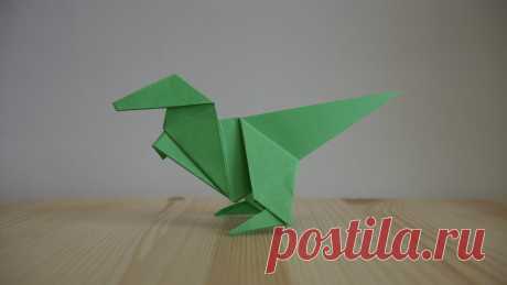Оригами. Как сделать динозавра из бумаги (видео урок) / Наши работы своими руками / Лунтики. Развиваем детей. Творчество и игрушки