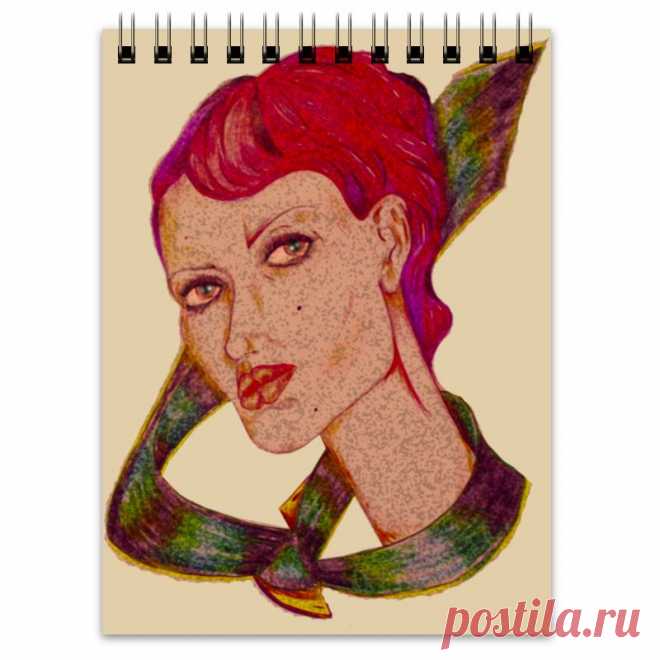Блокнот "Девушка в галстуке." от Printissimo - Printio