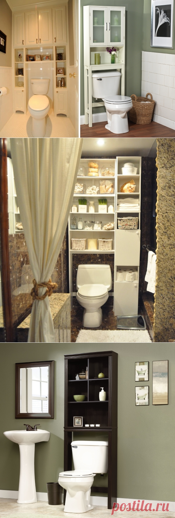 Удобное решение – шкаф в туалет над унитазом