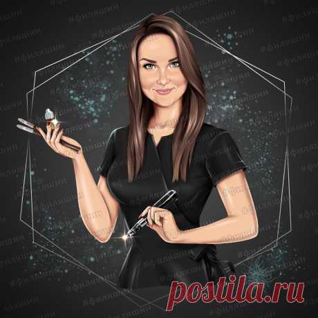 Бьюти шарж мастера перманентного макияжа. Аватарка по фото на заказ. Для это переходите по ссылке с картинки на мой сайт или напишите мне в директ