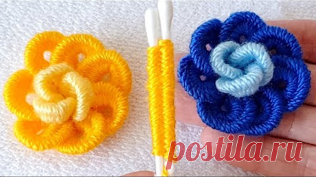 kulak çöpü ile muhteşem gül yapımı Rose flomer crochet