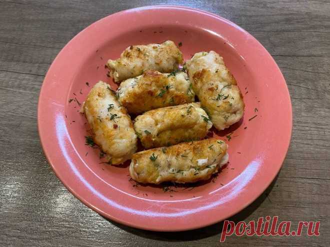 Куриные рулетики с сыром на сковороде