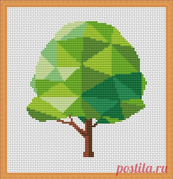 Geometric cross stitch Tree Cross stitch pattern Easy | Etsy