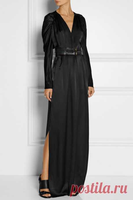 Maiyet | Belted silk-satin gown | NET-A-PORTER.COM