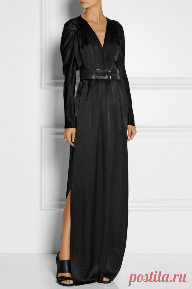 Maiyet | Belted silk-satin gown | NET-A-PORTER.COM