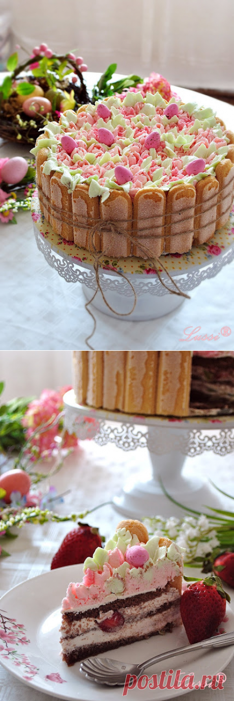 Великденска торта с украса от швейцарски крем / Easter cake with swiss meringue cream