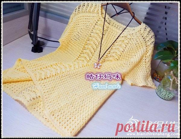 Пляжная туника с рукавом реглан. Крючок