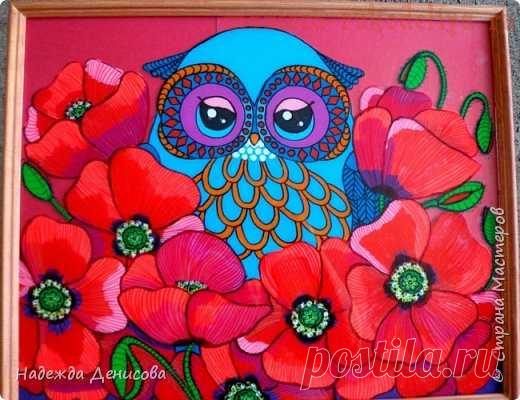Мастер-класс по рисованию пластилином: Маковый букет с совушкой